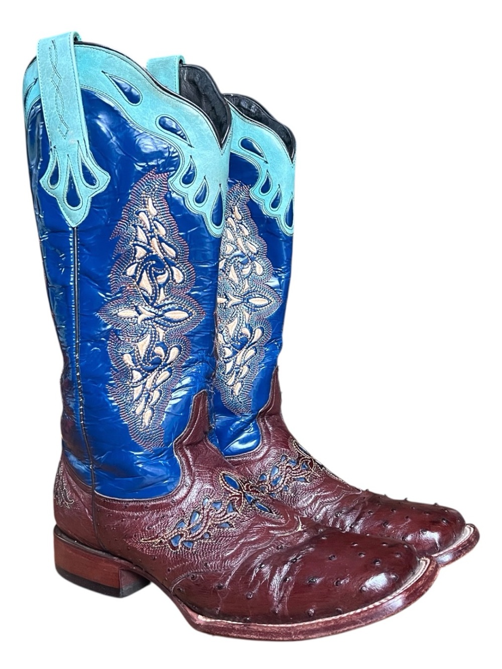 Lucchese Amberlyn Women’s Western Ostrich Leather Cowboy Boots Size 10